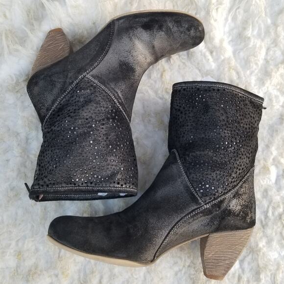 Black/Gray Leather Ankle Boots Eric Michael Lola Sabbia Lago EU Size 40 Booties - Picture 13 of 13